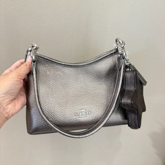 Coach Laurel Small Shoulder Bag With Star Charm CCF16 pebbled leather/Silver - Picture 2 of 11